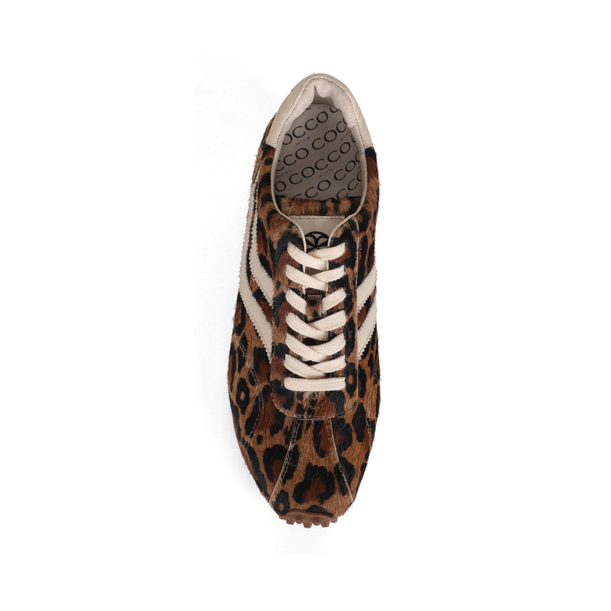 Tenis Rio de piel con pelo leopardo