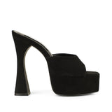 Mule de plataforma Valentina de piel negra