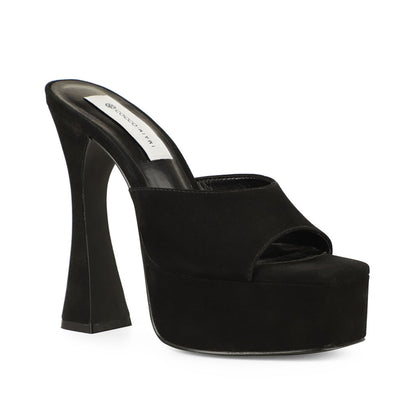 Mule de plataforma Valentina de piel negra