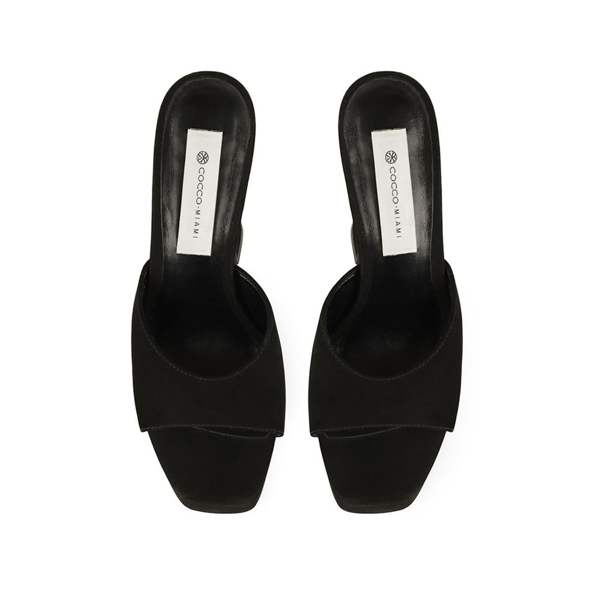 Mule de plataforma Valentina de piel negra